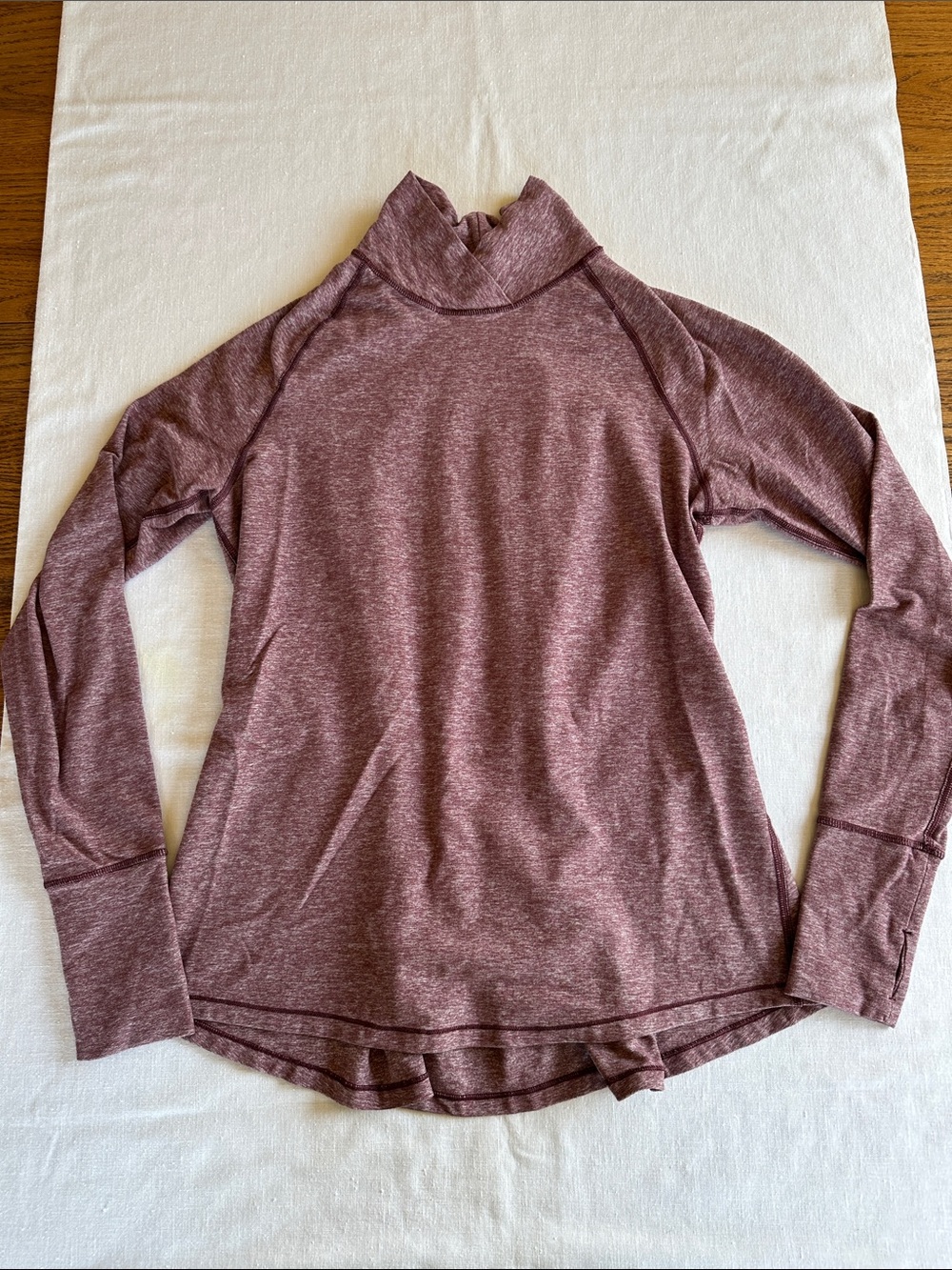 Lululemon Warm Your Core Long Sleeve Tee Heathered Bordeaux Drama